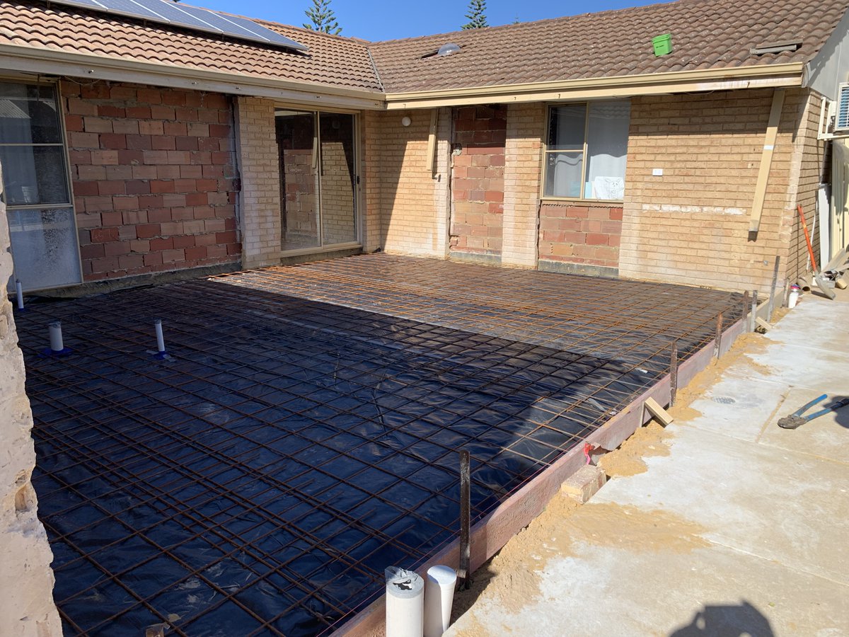 FortressWa's tweet photo. Extensions galore for the start of the year.. All prepped &amp; concrete ready- https://t.co/SPLDiAIXtb