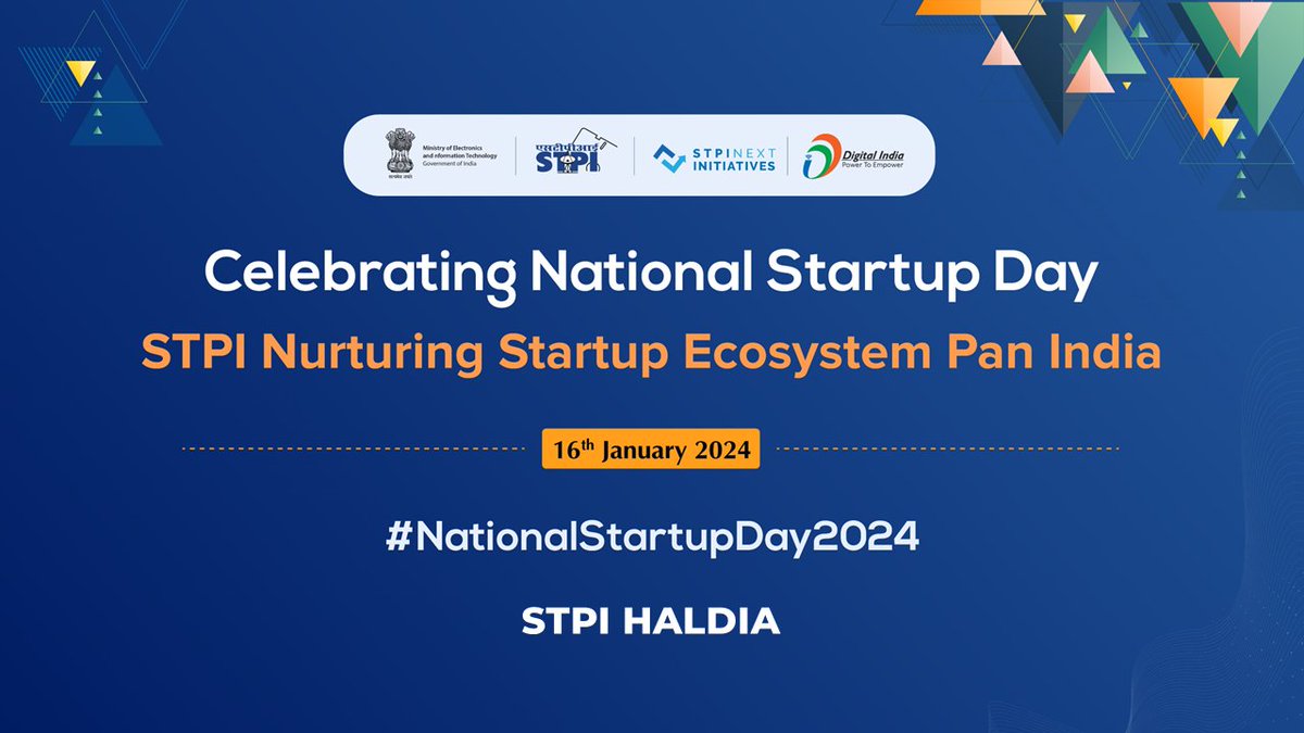 Celebration of #NationalStartupDay on 16th January 2024 at @STPI_Haldia

#NationalStartupDay2024 #STPIStartupEcosystem #TheNextWave #STPIINDIA

@_DigitalIndia @GoI_MeitY @MSH_MeitY @startupindia @Rajeev_GoI @arvindtw