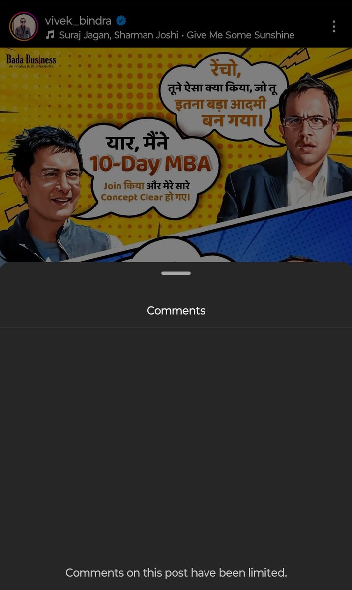 truthtraditions's tweet image. Mai har insan ko apni motivation dta hun
Apne man se kuch vi kahani jor deta hun
Koi mera scam, jb expose kr Dale
Logo se gali sun nese phle
Comment off kr deta hun.
@SandeepSeminars

@VivekBindraStop 
#stopvivekbindra