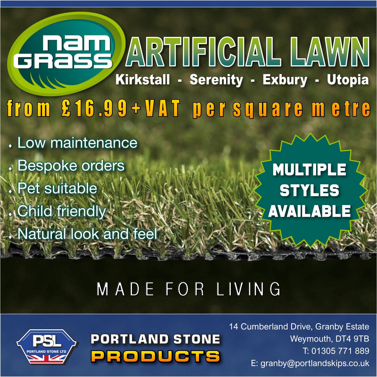 PortlandSkips's tweet photo. 🌱Scrap the mower and get the perfect lawn year round. Visit us in store today for a free, no-obligation quotation!👇

📍PORTLAND STONE PRODUCTS
14 CUMBERLAND DRIVE
GRANBY INDUSTRIAL ESTATE
WEYMOUTH
DT4 9TB https://t.co/cJUPoBP95V