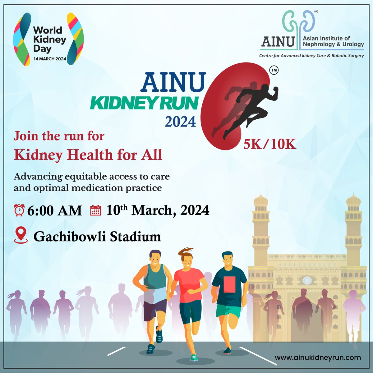 🏃‍♂️🏃‍♀️ Get ready to lace up your running shoes because AINU Kidney Run is BACK for its 4th edition! 🌟 Save the date - March 10th, 2024! 📅 👟 This year, we're gearing up for an even more exciting event, and we want YOU to be part of it! 🌈 Stay tuned for the registrations details