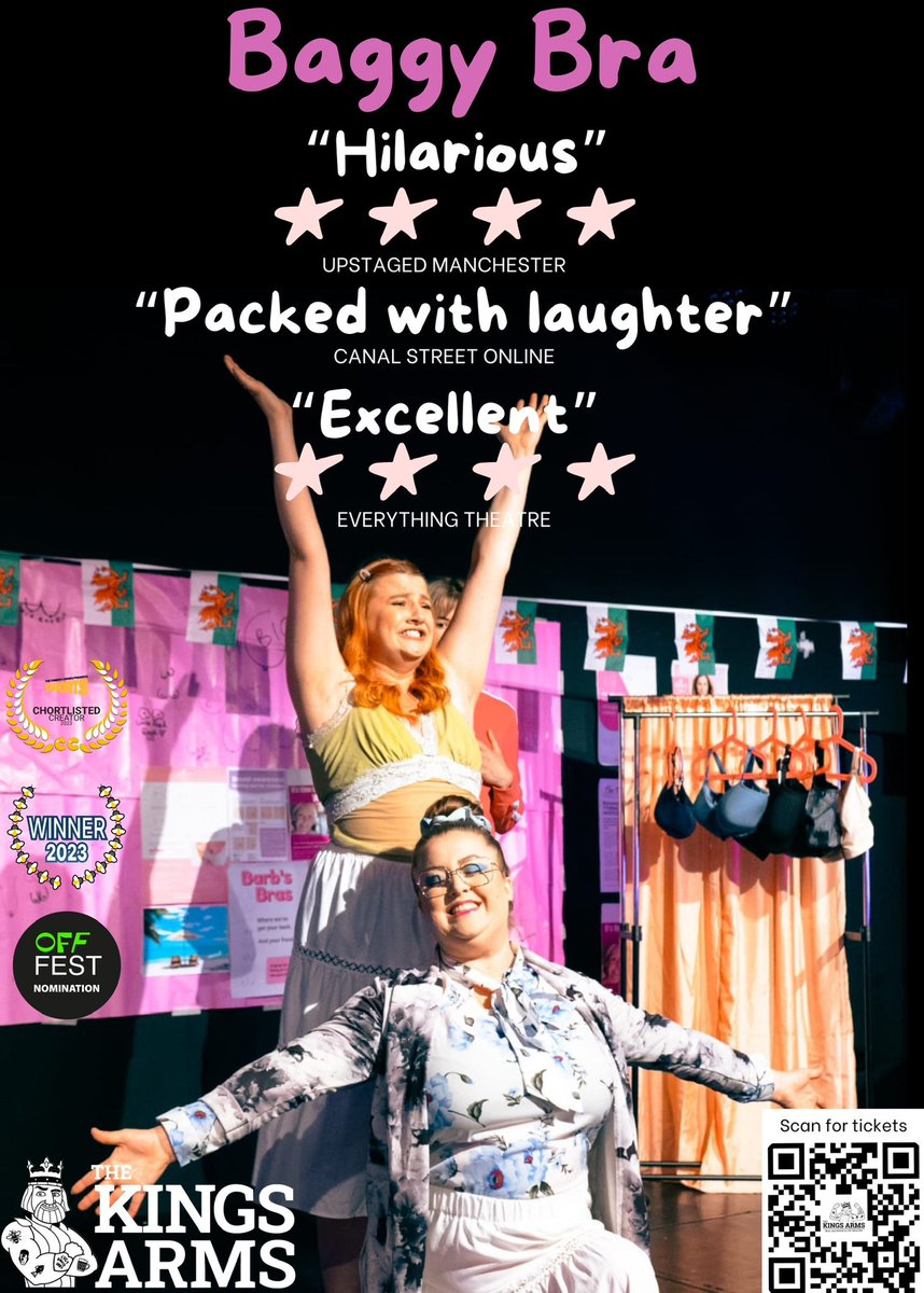 Have you got your tickets yet?

Award winning comedy Baggy Bra is dazzling the Best Of Fringe
22nd-24th January
7:30pm
The Kings Arms, Salford
Pay what you can! 🎟️ in bio 

@kingssalford @GMFringe @againstbc 
@comedycrowdtv