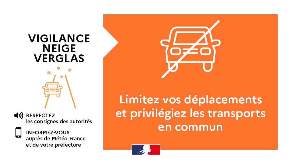 Interieur_Gouv's tweet photo. 🟠❄️ @meteofrance place aujourd’hui 18 départements en vigilance #Neige et #Verglas. 

ℹ️Un épisode de pluies verglaçantes pourra rendre les conditions de circulation difficiles, suivi d'un épisode de neige localement marqué.

📲 Restez informés sur https://t.co/l9FJGPgqdu https://t.co/7DvcsC1keH