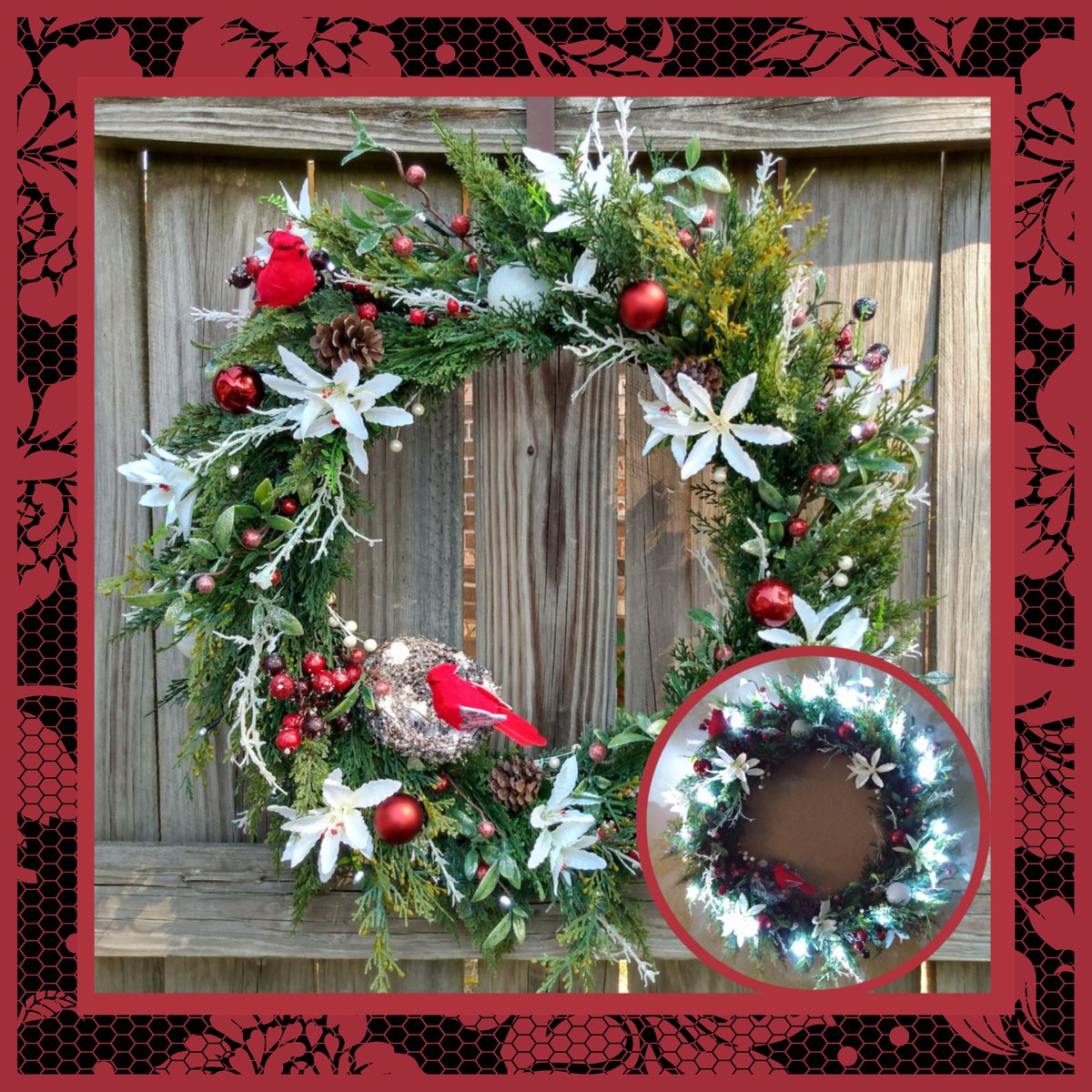 I ❤️ this big, beautiful winter woodland wreath ❄️ 🐦🪹🌨️🌲 What do you think? ⬇️See more pics here ⬇️ etsy.me/48Rolio via @Etsy #etsy #etsyhandmade #winter #homedecoration #CraftBizParty #tuesdayvibe #PositiveVibes #SmallBiz #EarlyRisersClub #January2024 #farmhouse