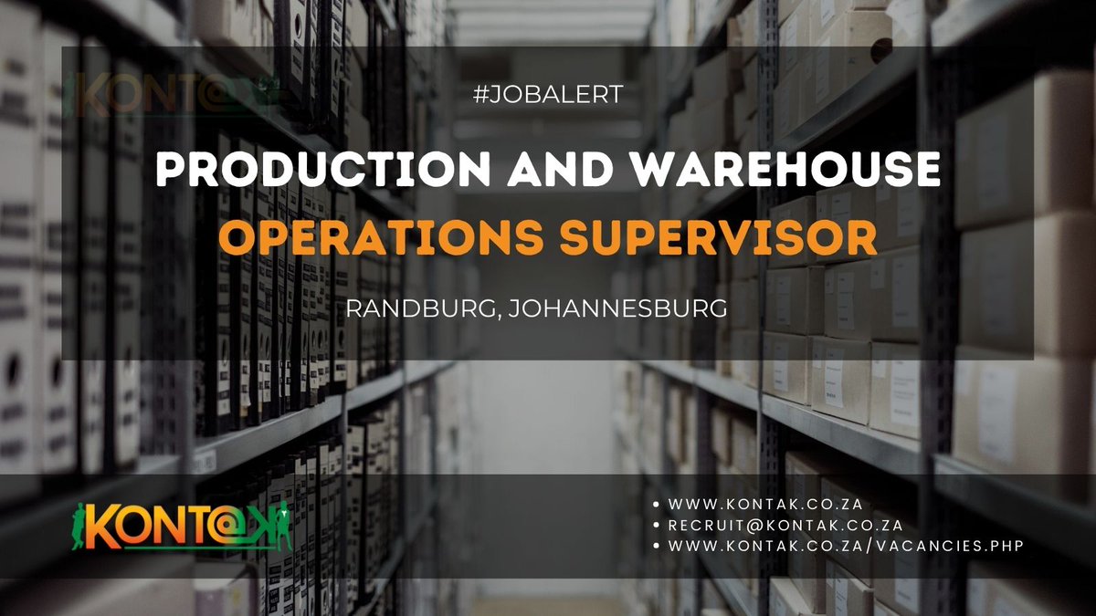 🌟 Job Alert: Production & Warehouse Ops Supervisor (JB3932) 🏭📦
📍 Randburg, JHB | 💰 R18-20k P/M
✨ Woodworking and supervisory expertise | 6+ years exp
🔗 Apply: kontak.co.za/vacancies.php - JB3932
#NowHiring #JohannesburgJobs #production #wood