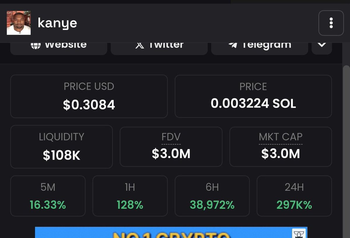 Dehkunle's tweet photo. Called $Ye in the TG last night and it went up 23x

If you bought $100 ,you would have made $2300 

If you bought $1000 ,you would have made $23,000 

Join TG and make money !! : https://t.co/wdCe5uHvcY https://t.co/QwEeEMua0S