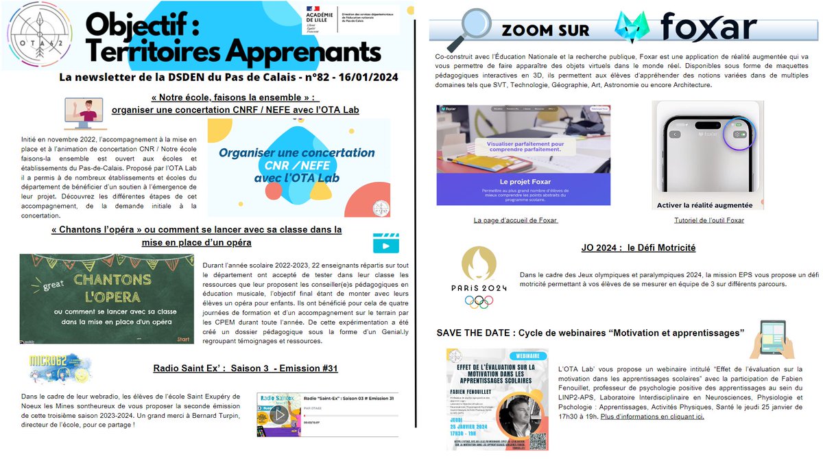 Objectif : Territoires apprenants - DSDEN62 tweet media