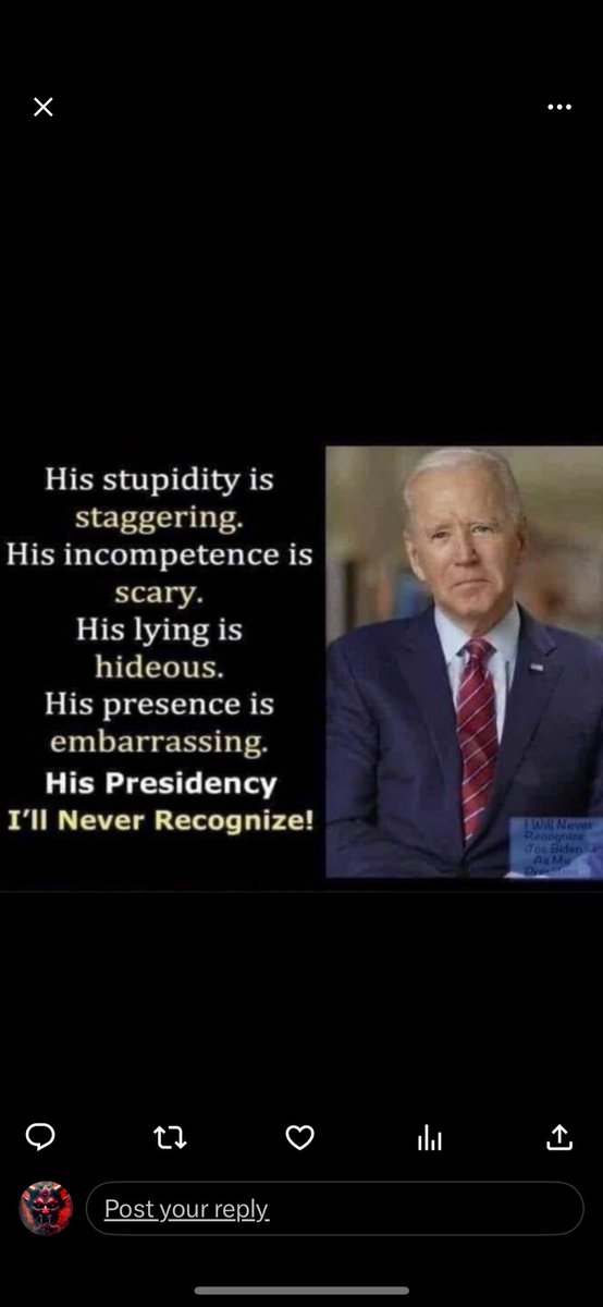 0Rthebest91033's tweet photo. #JoeBidenIsPathetic
#JoeBidenIsARacist
#BidenBorderInvasion #BidenCrimeFamilyExposed #BidenDefendsDemocracyBadly #BidenIsUnfit2Service #BidenomicsIsAFAILURE
#BidenScandals #BuildBackBetterFAILURE https://t.co/5sn2yzBTg1