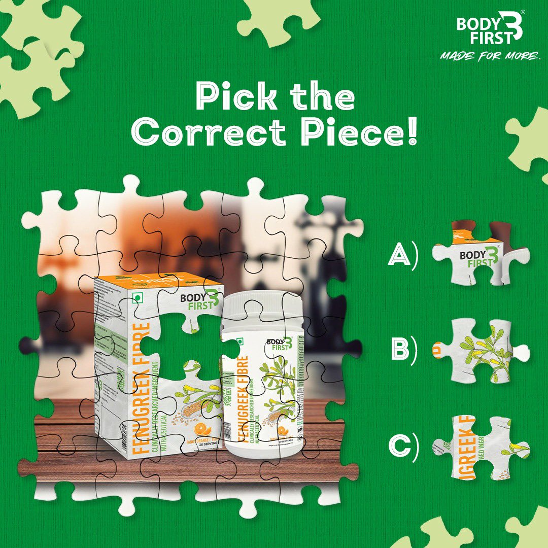 Join the wellness fun with BodyFirst! 🧩💪 Our Fenugreek Fibre puzzle is missing a piece, and we need your help to complete the picture of a healthier lifestyle. Drop your guesses below, and let's decode the secrets to a balanced and happy you! 🚀🌿 . . . #BodyFirstChallenge