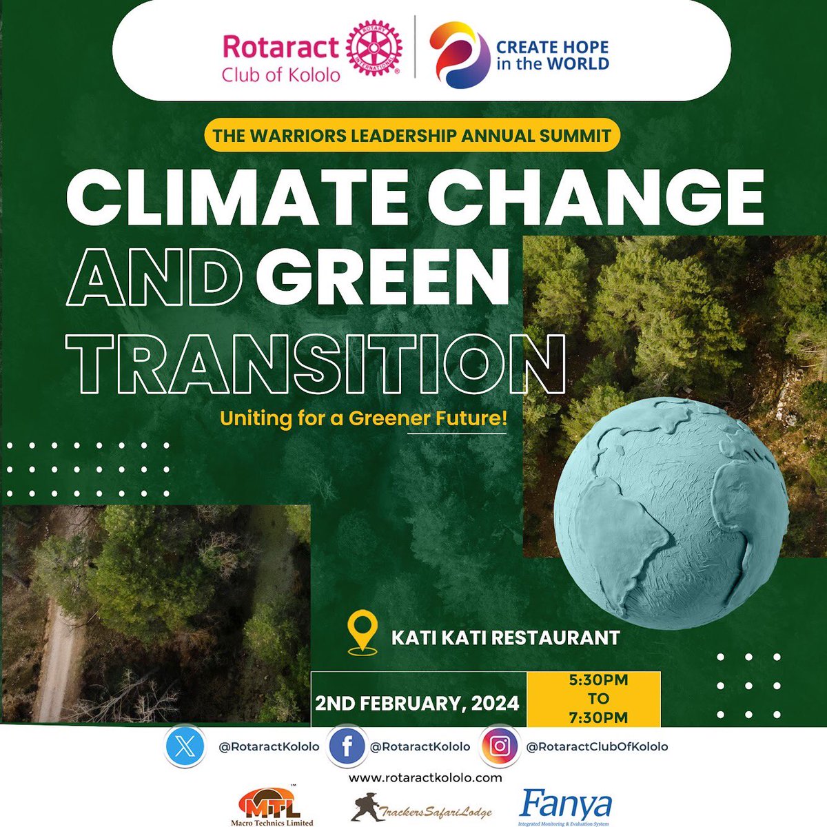 Save the Date! The Warriors Annual Leadership Summit is back, and this year, we're tackling Climate Change and Green Transition. Join us on February 2nd at Kati Kati for a productive event. Stay tuned for more details coming soon! #TheWarriors #createhopeintheworld