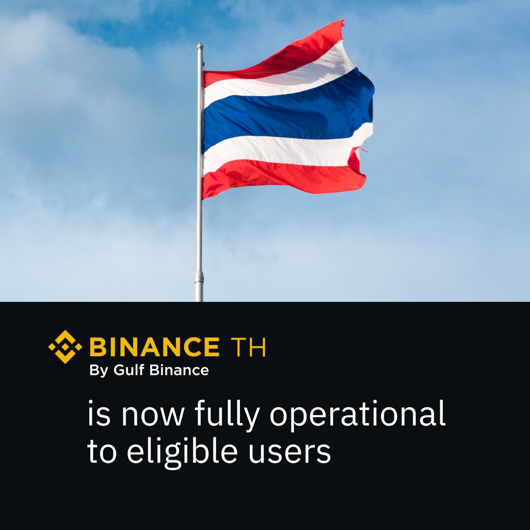 _RichardTeng's tweet photo. Congrats to our joint venture, Binance TH by Gulf Binance, for the successful launch of their regulated &amp; licensed digital asset exchange.

Thailand is one of the leaders of crypto adoption in Southeast Asia &amp; #Binance TH is excited to be part of the Thai digital asset ecosystem. https://t.co/uQwrZsxJaD