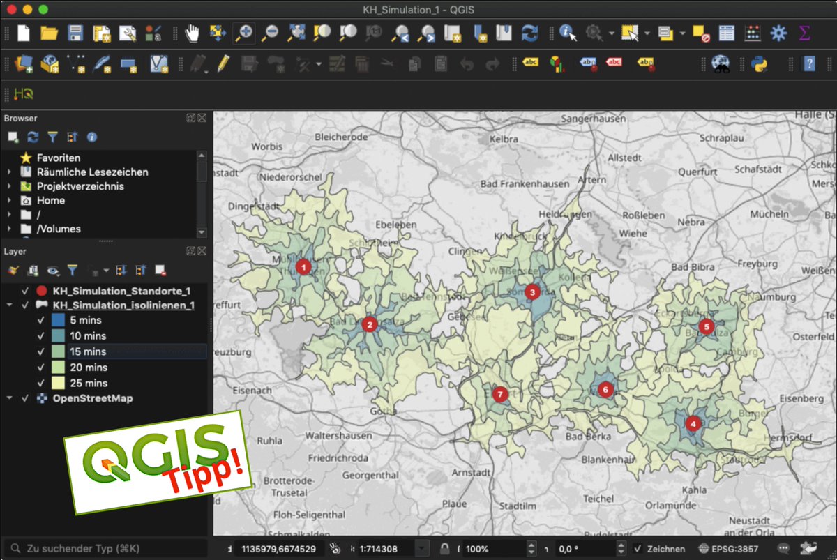 geoObserver_'s tweet photo. QGIS-Tipp: Krankenhaus-Erreichbarkeit mit ORS (Simulation) https://t.co/qxuOvL2kiH #qgis #switch2qgis #ors #openrouteservice #gistribe #gischat #fossgis #foss4g #OSGeo #spatial #geospatial #opensource #osm #openstreetmap #gis #geo #geoObserver pls RT https://t.co/Qs2gtQESya