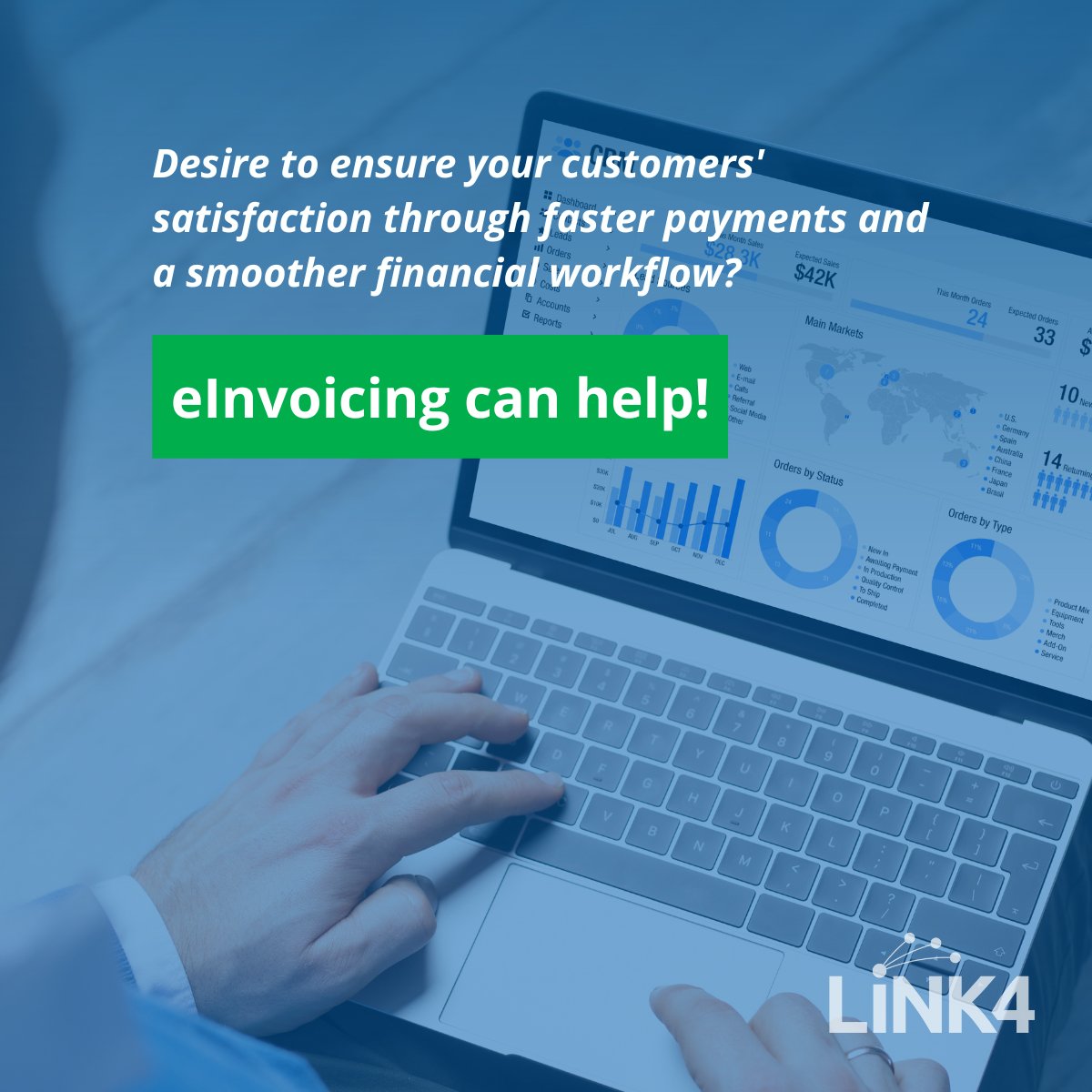 Accelerate cash flow with #eInvoicing! Timely, accurate invoices to credit-worthy clients boost efficiency and cut delays. Discover more at zurl.co/yaBj. 

#Link4 #FasterPayments #ImprovedCashflow #B2B