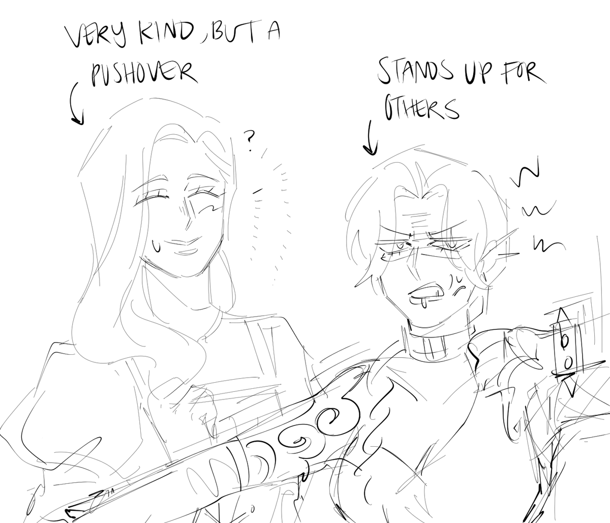 Cringeyvanilla's tweet photo. When you have a prep and goth as your kids.💀
Fun facts: Joanna dyed her hair to resemble Zora. Zaria is too kind for her own good and so Joanna makes sure to protect her for getting hurt! 😭
#blackclover #blackcloveroc #bcoc #nextgenoc #finral #zora https://t.co/ZVm9j7eYD0