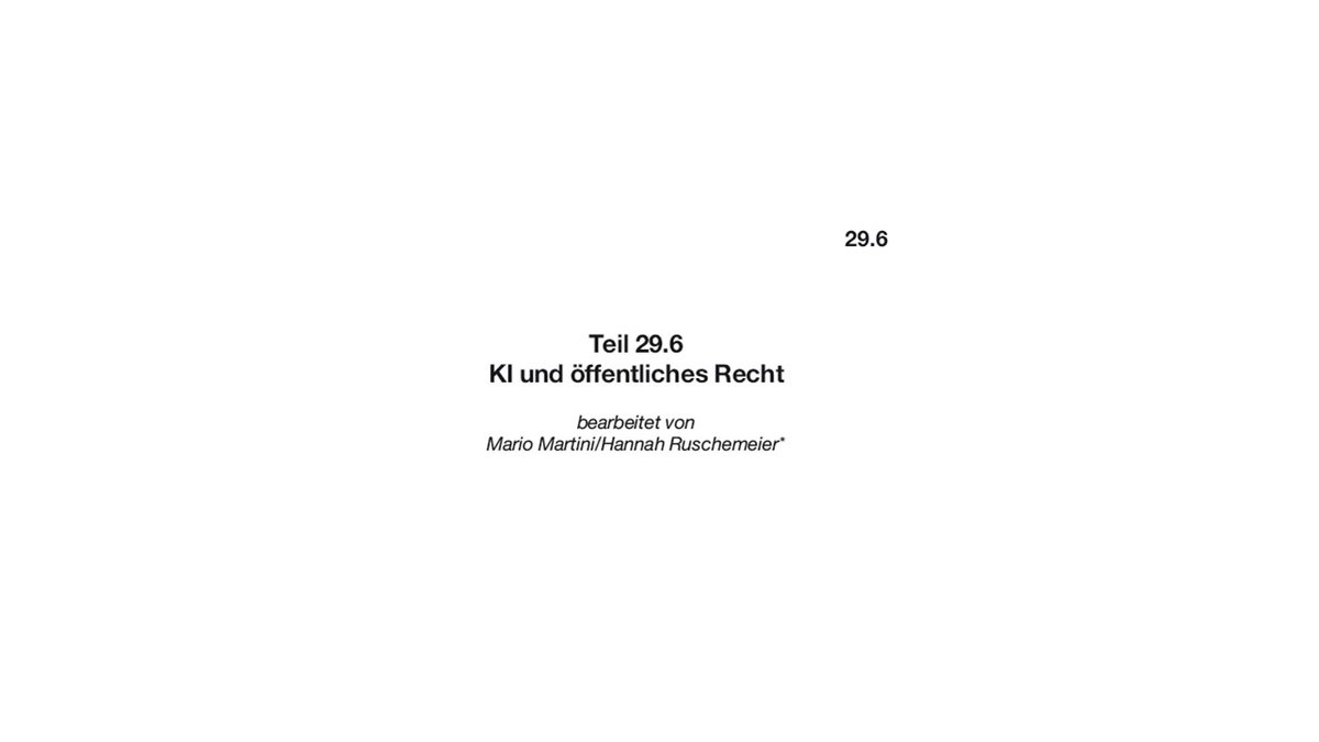 In Kürze erscheint in dem HdBuch #Multimedia-Recht von Hoeren/Sieber/Holznagel unser Beitrag »KI und  öffentliches Recht«. Auf rund 50 Seiten leuchten wir den  unions-, verfassungs- und einfachrechtlichen Rahmen  für den #KI-Einsatz in #Gesetzgebung, #Verwaltung und #Justiz aus.