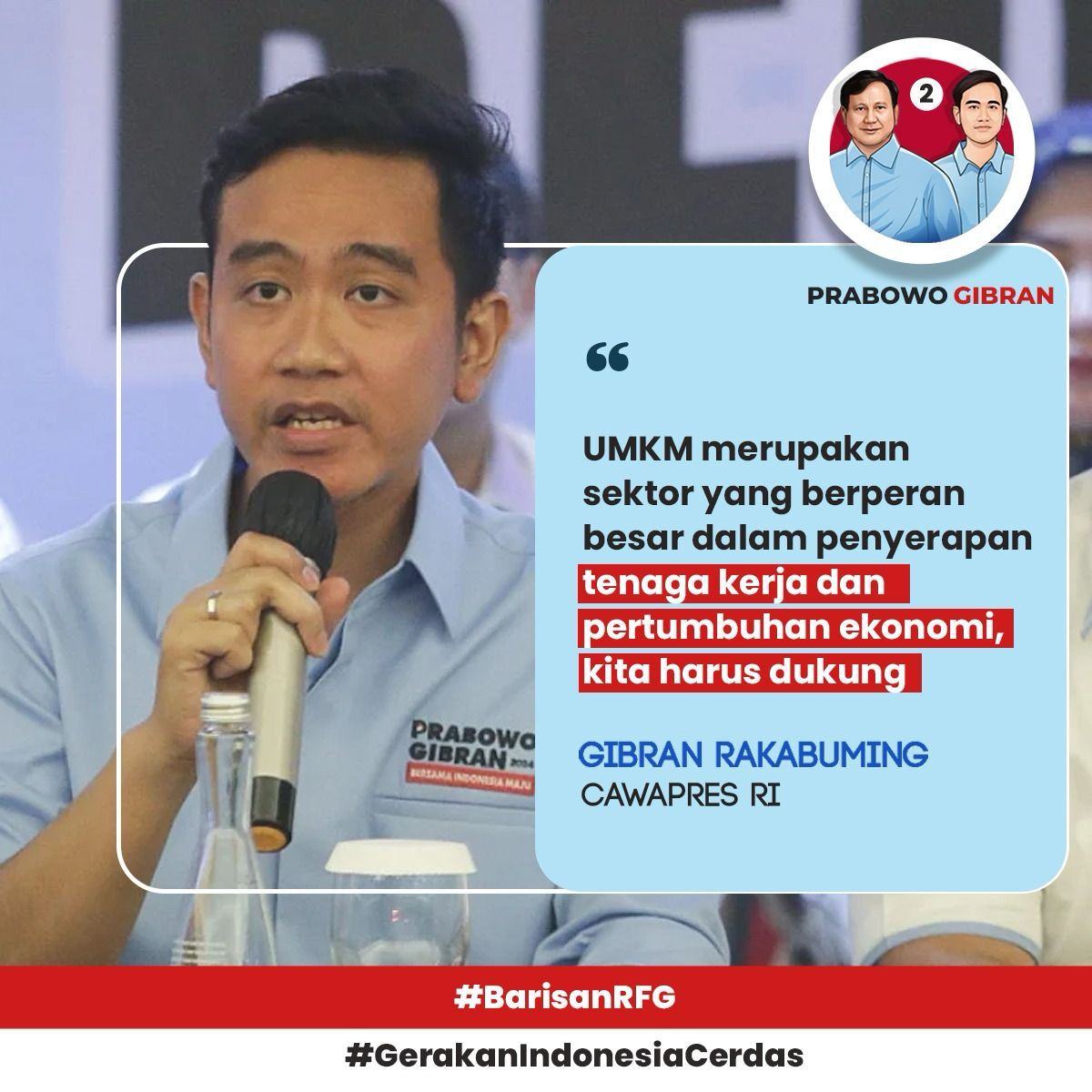 amnemsia's tweet photo. RFG Gibran Genjot UMKM untuk Indonesia demi ekonomi Indonesia maju
https://t.co/wXXXeJwDRg https://t.co/RscSJi0lnw