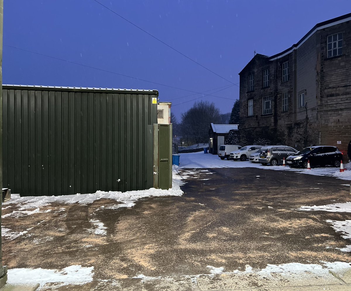 WoodendMOT's tweet photo. We are open as usual today. 
We may be slightly blue in colour but we’re here &amp; ready 🥶
Brew machine is on …. 👍🏻 https://t.co/YCWaRkEdGR