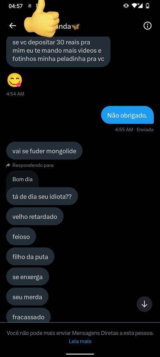 A gente não quer pagar para ver foto e o fracassado sou eu? Não sou eu que estou me vendendo por mizeros 30 reais.