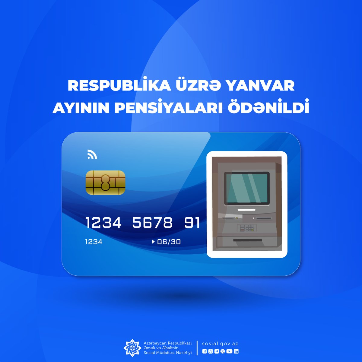 sosial_gov_az's tweet photo. 📢Respublika üzrə yanvar ayının #pensiya ödənişi yekunlaşıb.

➡️ https://t.co/KskZsKjvpE

#ƏƏSMN #DSMF https://t.co/QcVMLcXoav
