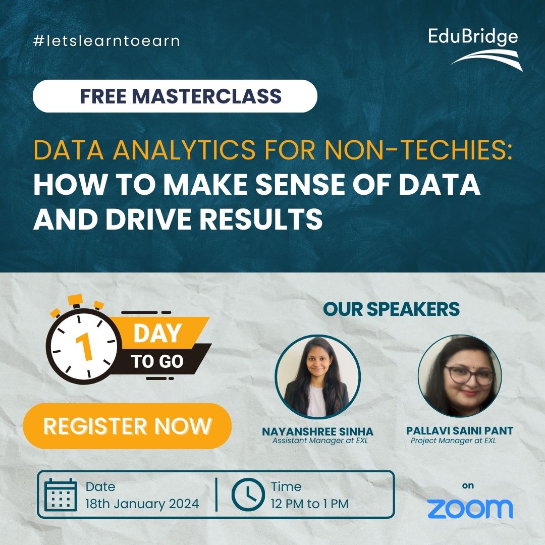 EduBridgelearn's tweet image. 📊 Unlock the Power of Data! 📊
Discover how to make informed decisions, solve problems, and achieve remarkable results with data.
Don't miss out – Register Now @ bit.ly/3Smt7zb
#Masterclass #DataAnalyticsMasterclass #InsightsFromData #JobGuaranteePassport