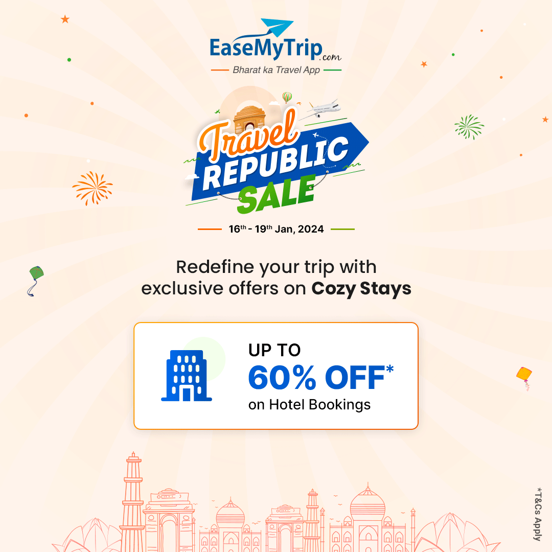 EaseMyTrip's tweet photo. This is your chance to travel freely! Offers are LIVE!
Use code - EMTREPUBLIC 

#travelsale #travelrepublicsale #traveldeals #offerslive #republicdaysale #travellersofindia #explorebharat #indiantourism #incredibleindia #easemytrip https://t.co/MYyhTCIlJz