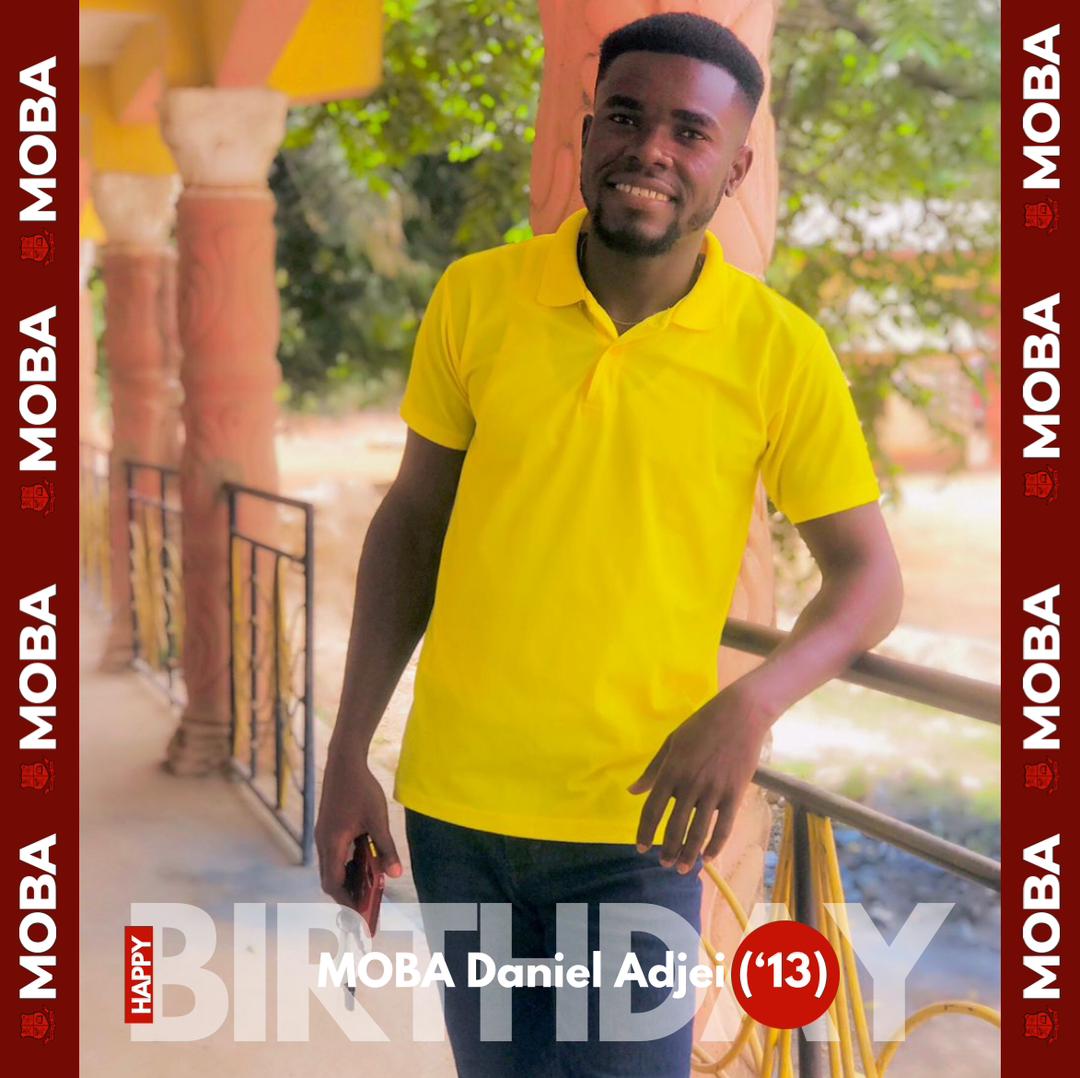 MOBA BIRTHDAYS 🔴⚫️

Happy Birthday MOBA Daniel Adjei of MOBA Class of 2013. Wishing you a wonderful day filled with joy. Happy Birthday MOBA!!!!! 💯🎉🥳⚫️🔴

#MOBABirthdays 
#MadeInMfantsipim 
#MfantsipimSchool 
#MOBANational