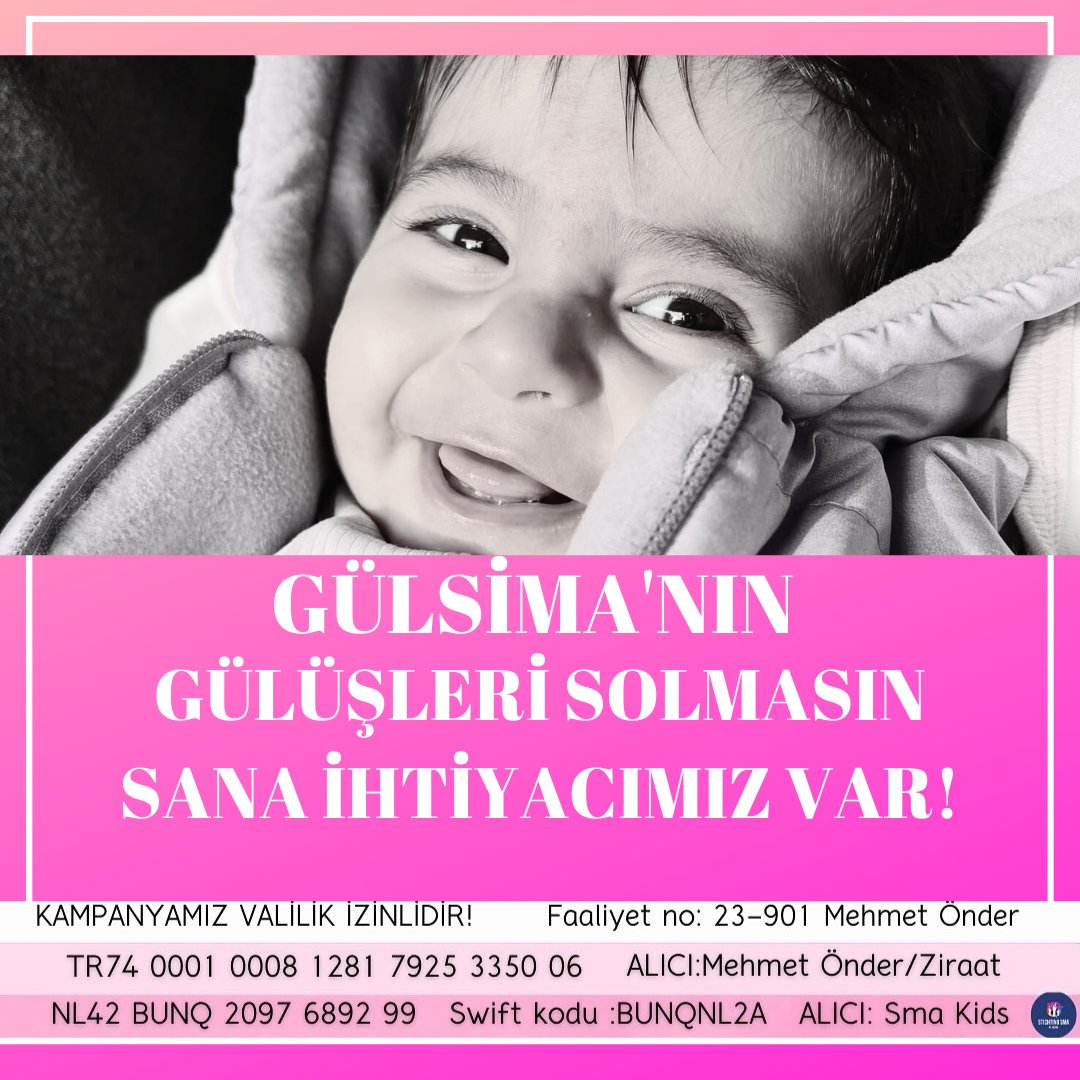 GÜLÜŞLERİMİN SOLMASINA İZİN VERMEYİN LÜTFEN! 

Size ihtiyacım var, küçük bedenimle acılar çekiyorum. Yaşamak istiyorum! 

Ellerimden tutun 🙏

#ArenadaKaraGece  #BuBöyleDevamEtmeyecek #Mardin #sma