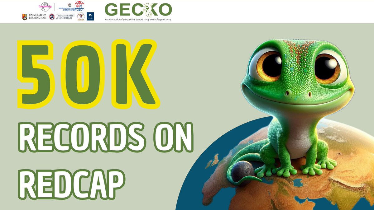 We have no words for our collaborators… 🥹 We’re thanking you for your efforts and dedication, that have allowed for the @gecko_study to have >5️⃣0️⃣K patient records on REDCap on data lock day! 💪🦎 We cannot wait for the next steps 🤩