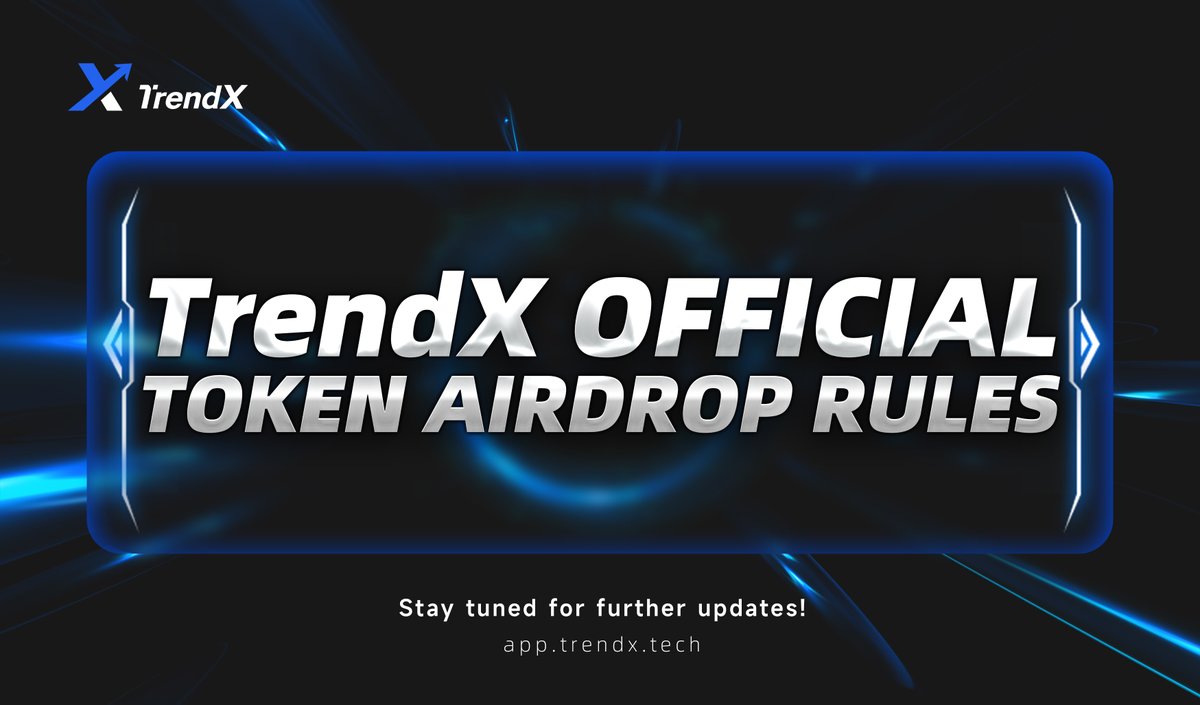 TrendX_official's tweet photo. 🪐✨TrendX Official Token Airdrop Rules Announcement

Dear TrendX Community Governance Users,

Since the launch of the TrendX platform, we have garnered attention and support from users worldwide. Currently, there are over 70,000 interacting addresses on the platform, with more than 17,000 users actively participating in governance and earning activity scores. The user base continues to grow rapidly.

We express our gratitude to all users contributing to the construction of the TrendX platform. The community is a crucial part of any Web3 project. In appreciation of early contributors, we are conducting an airdrop of the official TrendX token, and the amount of the airdrop will be based on your activity value and contribution to the platform.

4% (40,000,000 tokens) of the TrendX official tokens will be allocated for the early contributors' airdrop(2% will be airdropped to users participating in governance and achieving a certain activity value, while the remaining 2% will be airdropped to early users engaging in trading function, which is expected to be launched in Q1 2024). The airdrop will be divided into two phases.
As the number of users with activity value has exceeded expectations, to ensure more early contributors and genuine active users benefit from the airdrop, the following conditions must be met simultaneously for eligibility.

😆Airdrop Eligibility:
1. Platform account linked with X (Twitter).
2. Claimed AlphaDAO test tokens.
3. Activity value is not less than 1000 points.

⚠️Note: Airdrop eligibility will be revoked if automated scripts are detected for increasing activity value.

Users meeting the airdrop eligibility criteria will receive token allocations based on their activity value at the time of the snapshot. After the official airdrop, the token quantity can be viewed on the airdrop page. Additionally, users holding TrendX community badge NFTs will receive extra airdrops (NFTs are stackable). For specific airdrop quantities, please visit the official website: ​https://t.co/dGfL4mBLRh.

🧙‍♂️Token Claim Rules:

1. Tokens will be airdropped to your TrendX platform account, and you must claim them yourself.

2. The quantity of tokens you can claim depends on your lock-up duration; the longer the lock-up, the more tokens you can claim, and they can be claimed upon lock-up expiration.

3. After each airdrop snapshot, your platform activity score will be reset to zero, and a fresh calculation of activity score will be made for the next airdrop round.

60% of the TrendX official tokens will be allocated for staking rewards and governance incentives. After the initial phase of the airdrop, users can continue participating in the platform's staking, governance, and trading features to receive ongoing token airdrop incentives.

According to the TrendX development roadmap, the official token airdrop and listing will be launched between March and June 2024. Stay tuned for further updates!