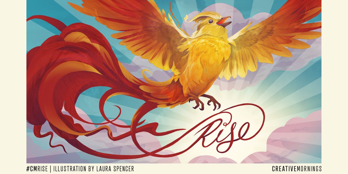 January’s theme is RISE. It was chosen by our Tampa Bay chapter and illustrated by Miss Crit. creativemornings.com/blog/january-t… Make your spirits rise with this month’s hashtag: #CMrise  

👉 Next Event: January 26