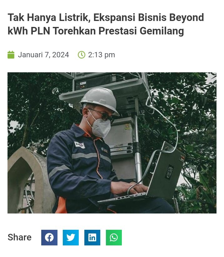 SUARAENERGI.COM – Transformasi yang terus dilakukan PT PLN (Persero) turut berbuah manis terhadap bisnis di luar sektor kelistrikan (beyond kWh) sepanjang tahun 2023. Dibandingkan dengan capaian tahun 2022, bisnis tersebut berhasil tumbuh sebesar 28 persen.