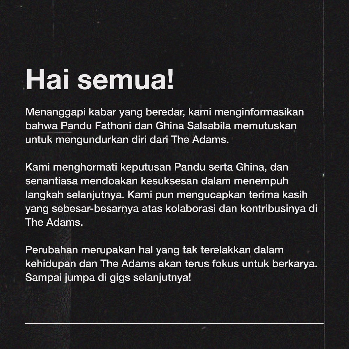 The Adams tweet media