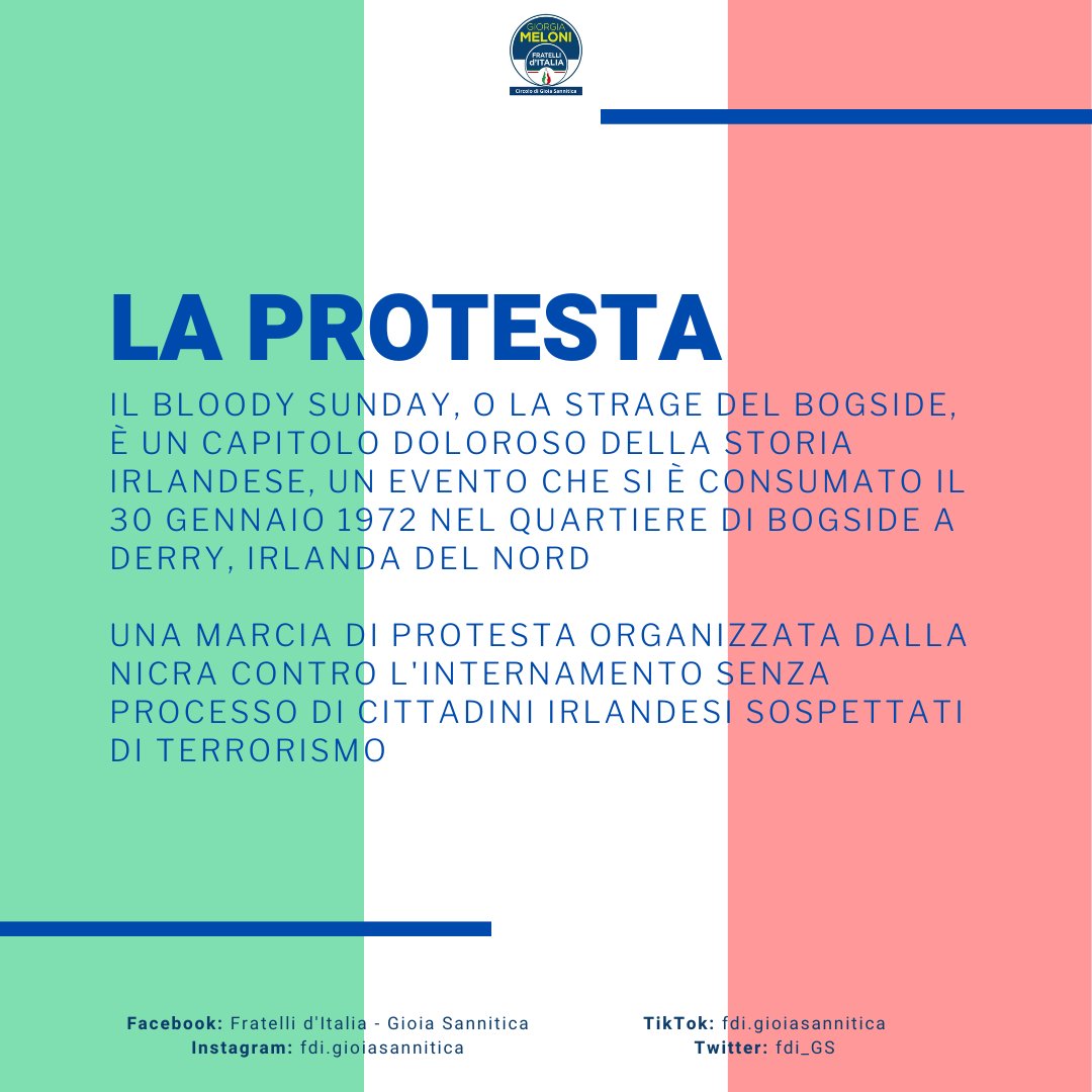 fdi_GS's tweet photo. BLOODY SUNDAY: LA MEMORIA DI UN INGIUSTO SACRIFICIO

Nel cuore della memoria persiste il ricordo del Bloody Sunday, un evento che ha segnato profondamente l'Irlanda del Nord, una pagina oscura che ha segnato indelebilmente il destino di tredici vite. https://t.co/hdbL1pkADH