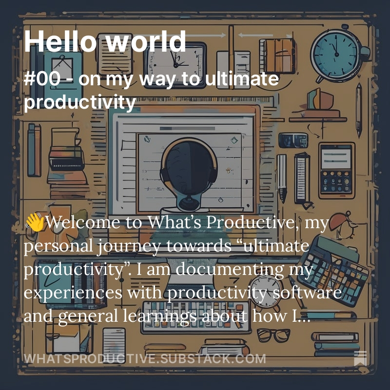 So after half a decade working in venture, I decided to share my learnings and experiences on how to become more productive. 

Documenting my journey here incl. a list of +150 productivity tools:
open.substack.com/pub/whatsprodu…