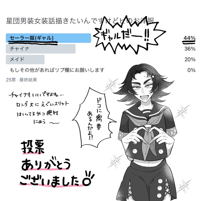 セーラー服になりました!ありがとうございました!
本編いつ上がるか定かでは無いので取り急ぎ澄百合学園の制服を着てもらいました 