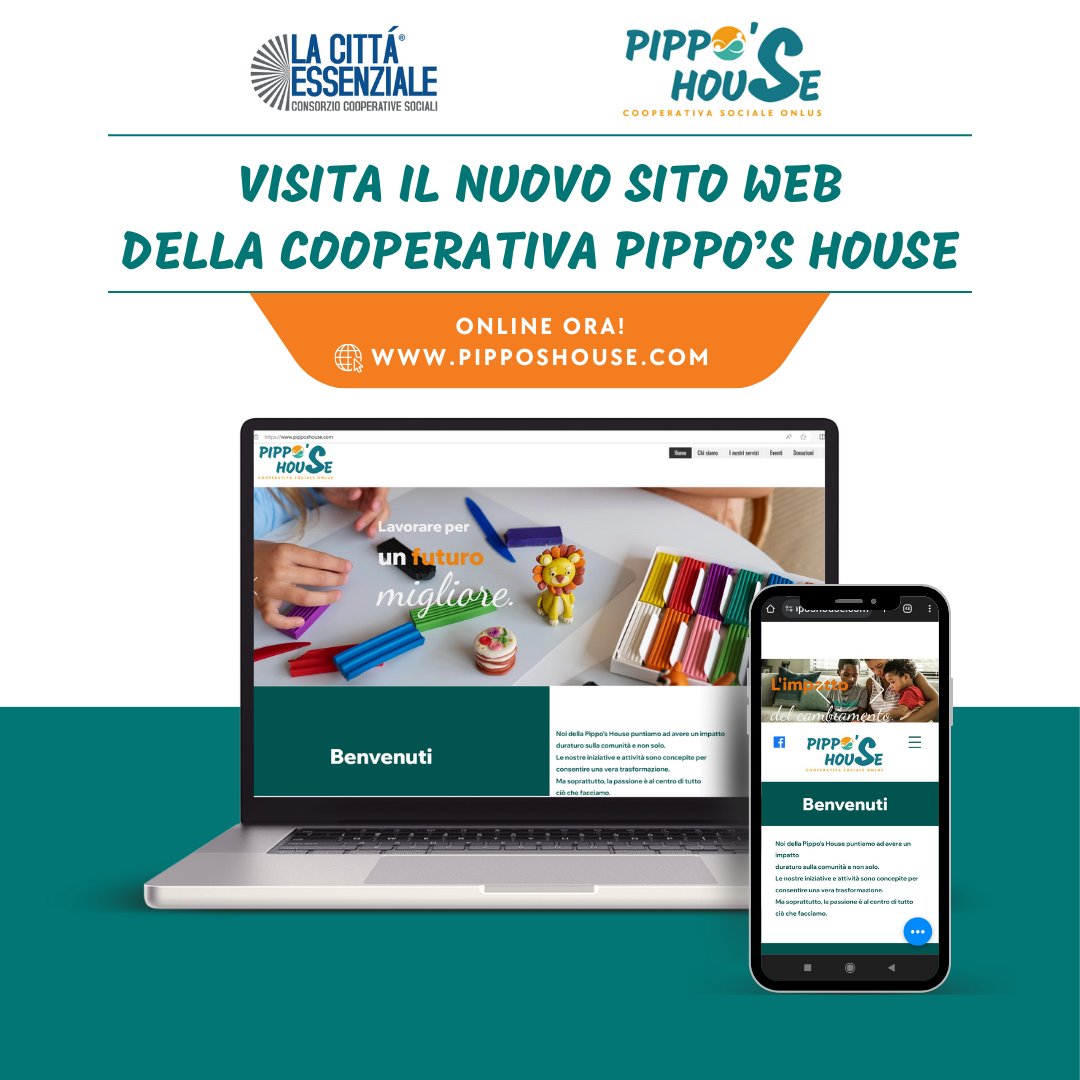 🥳Siamo entusiasti di annunciare il lancio del nuovo sito web della cooperativa Pippo's House Coop. Soc. Onlus, realizzato dal Consorzio La Città Essenziale.

🚀Visita ora il sito: pipposhouse.com