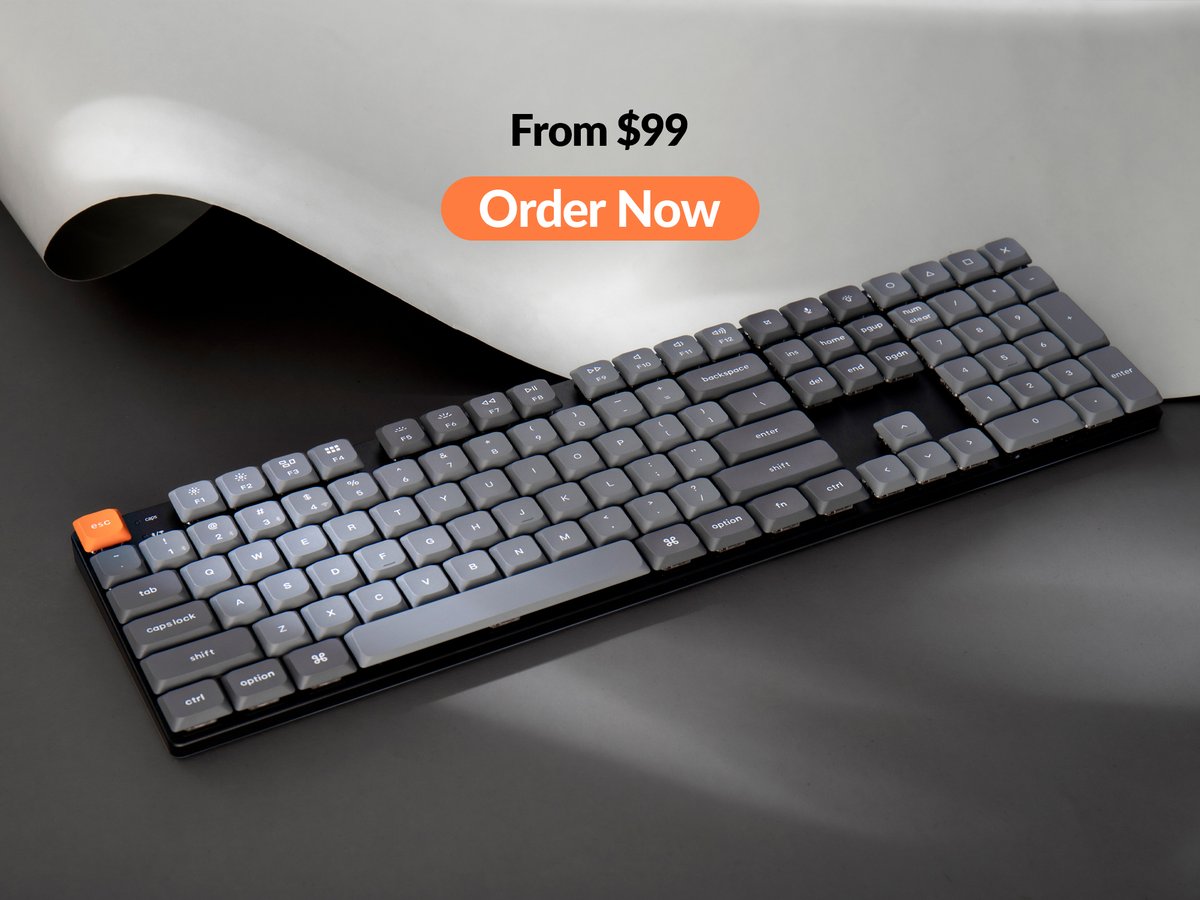 KeychronMK's tweet photo. Grab your Keychron K5 Max starting at $99! This ultra-slim 100% layout keyboard dazzles with its robust 2.4 GHz &amp; bluetooth connectivity, sturdy PBT keycaps, QMK/VIA customization, and acoustic foam for a quiet, upscale typing feel.
Act now👉https://t.co/UT91Wi6Cq3 https://t.co/EZajw5m68l