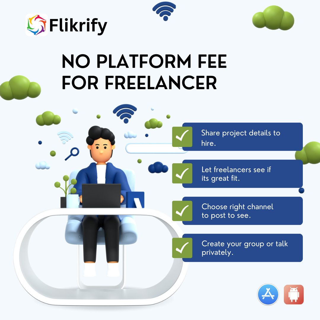 Hustle without the hassle! Freelancers, Flikrify charges zero platform fees—land your dream gigs stress-free by posting or finding jobs in the dedicated 'Freelancer Hub'. 💼

#freelance #freelancer #freelancing #freelancejobs #startupindia #startupindonesia #startup