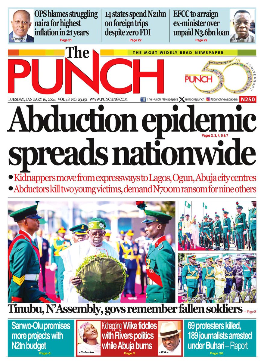 JMVCNetwork's tweet photo. 16 | 01 | 2024
#Newspaper #Headlines https://t.co/NbkQ1B2nMf