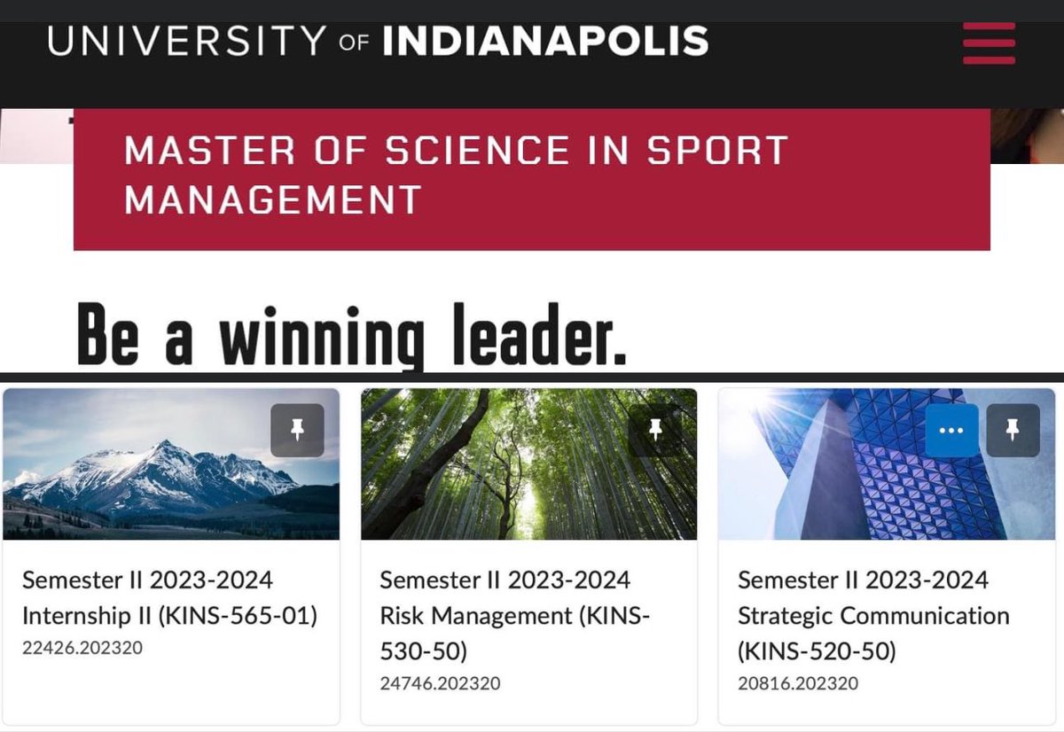 The last first day of my graduate program. #mastersofscience #sportmanagement #chasingdreams @uindy