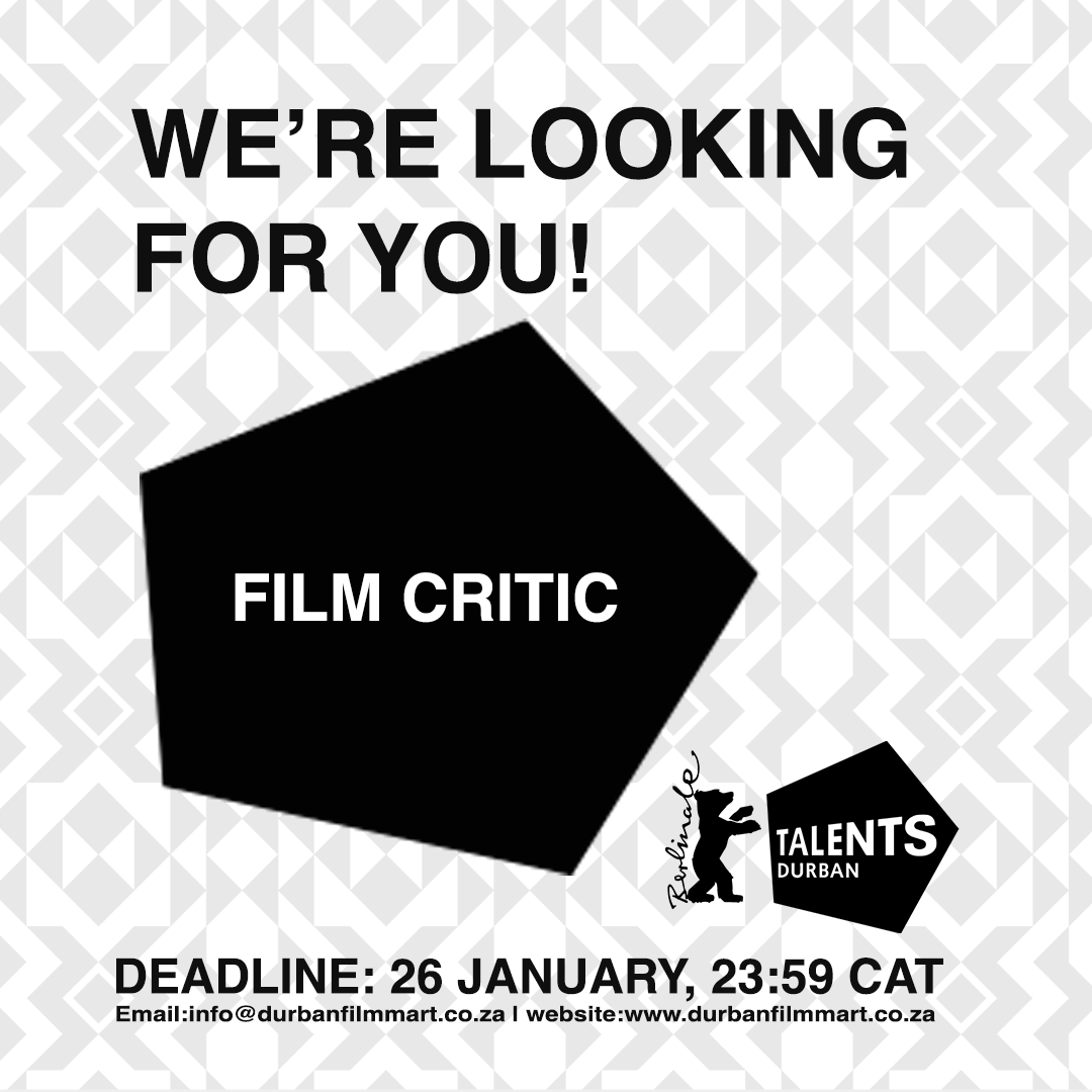 Talents Durban calls for film critics/journalists! Talent Press is looking for you. . Visit durbanfilmmart.co.za/Talents-Durban for more information. . Deadline 26 January 2024. . APPLY HERE: berlinale-talents.de/bt/durban/ap/i… . #filmmaking #africa #cinema #TalentsDurban #TalentPress #DFM