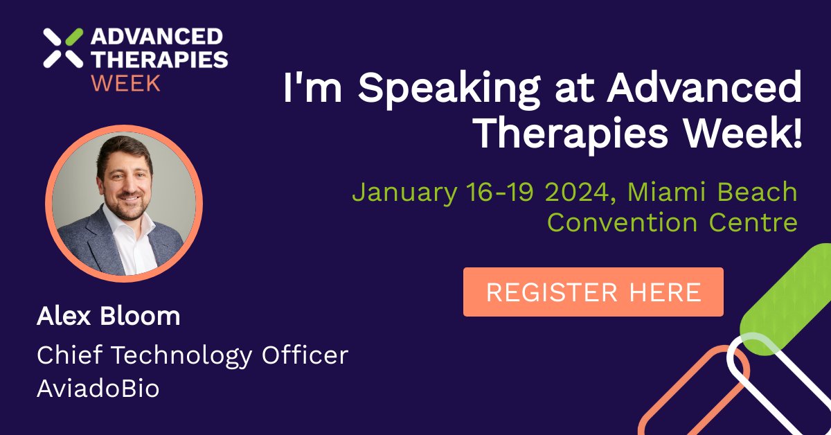 AviadoBio's tweet photo. We’re in Miami for @Phacilitate’s Advanced Therapies Week! Join our CTO, Alex Bloom, at 1:00 pm ET tomorrow for the ‘Ensuring Quality of Product Throughout #GeneTherapy Production, Manufacture and Scale-Up’ panel. Register here: https://t.co/vFdskoMqro

#ATW24 #Biotech #AviadoBio https://t.co/dEKuITRoFU