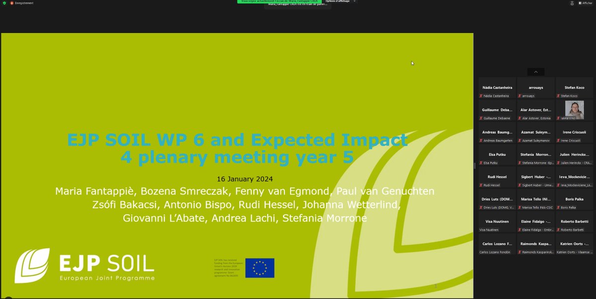 Plenary meeting @EJPSOIL WP6 on #soil #data #mapping #indicators #monitoring. Defining the work plan of our last year! Starting now !