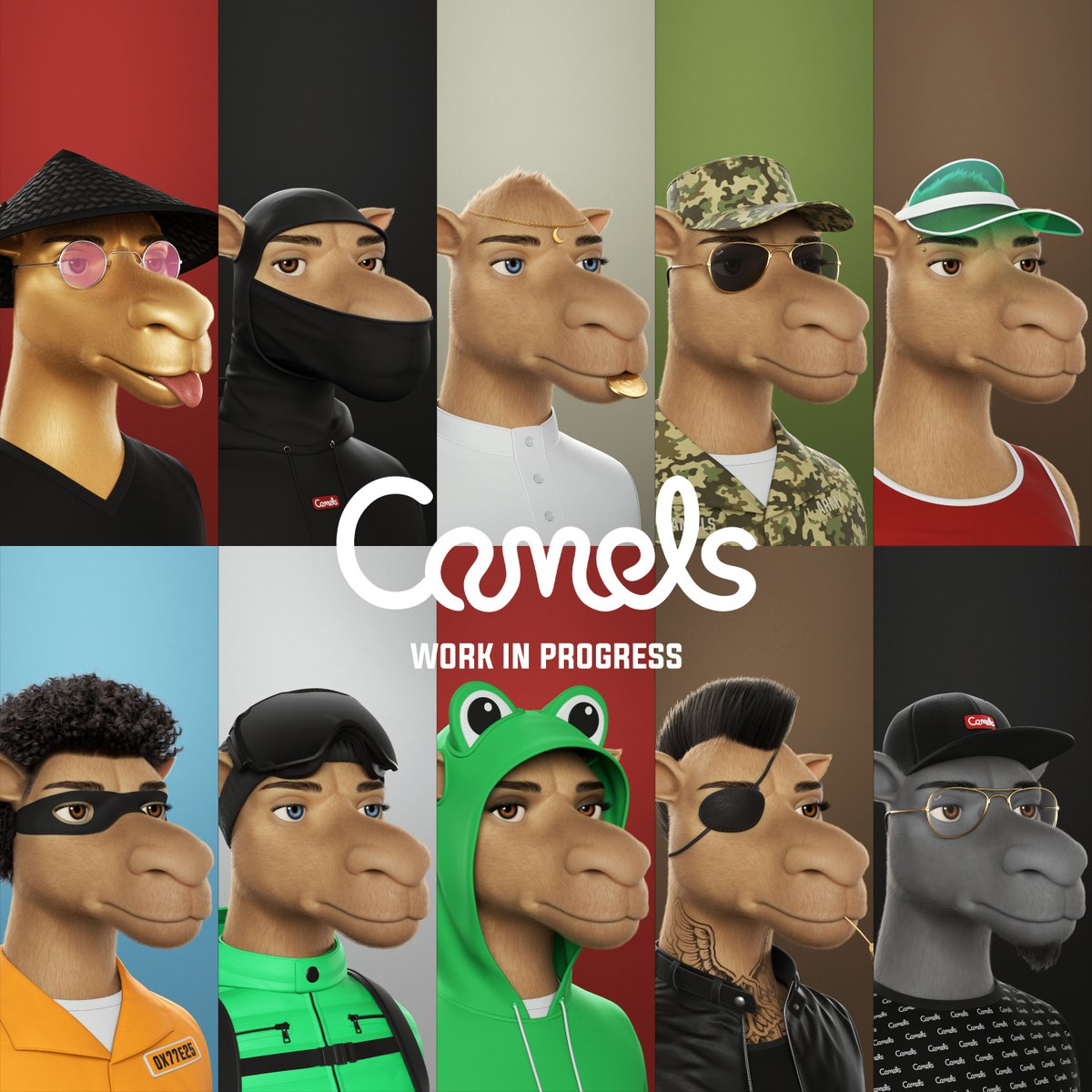 GM Everyone! ☕️  

 Another set of WIP previews of Camels 3D.  #CamelsNFT 🐪
