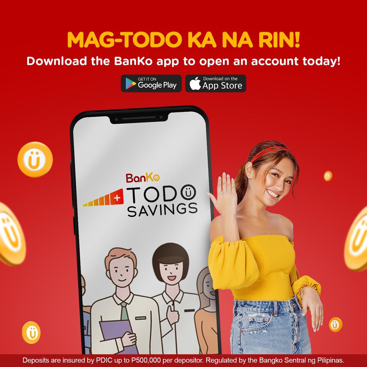 bernardokath's tweet photo. Bakit ko ginusto mag-TODO? Swipe to find out! Ikaw naman, mag- TODO ka na rin! 

Download the BanKo app to open a TODO Savings Account today.

BanKo is regulated by the Banko Sentral ng Pilipinas. https://t.co/CNvbSGddhP Deposits are insured by PDIC up to P500,000 per depositor.

ASC Ref Code: B040P112922BS