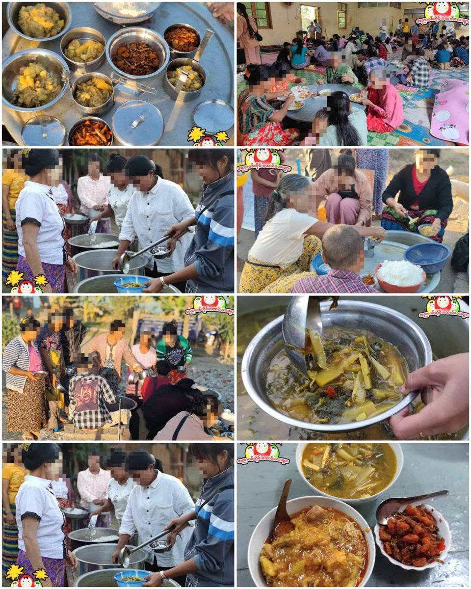 MayThway77's tweet photo. “အညာပစ်တိုင်းထောင်လေးများအဖွဲ့” donated, on Behalf of Donors, rice & curry to 510 IDPs in #Salingyi on January 15:
#WhatsHappeninglnMyanmar
#2024Jan16Coup
#HelpMyanmarIPDs https://t.co/LeNiaJhCtZ