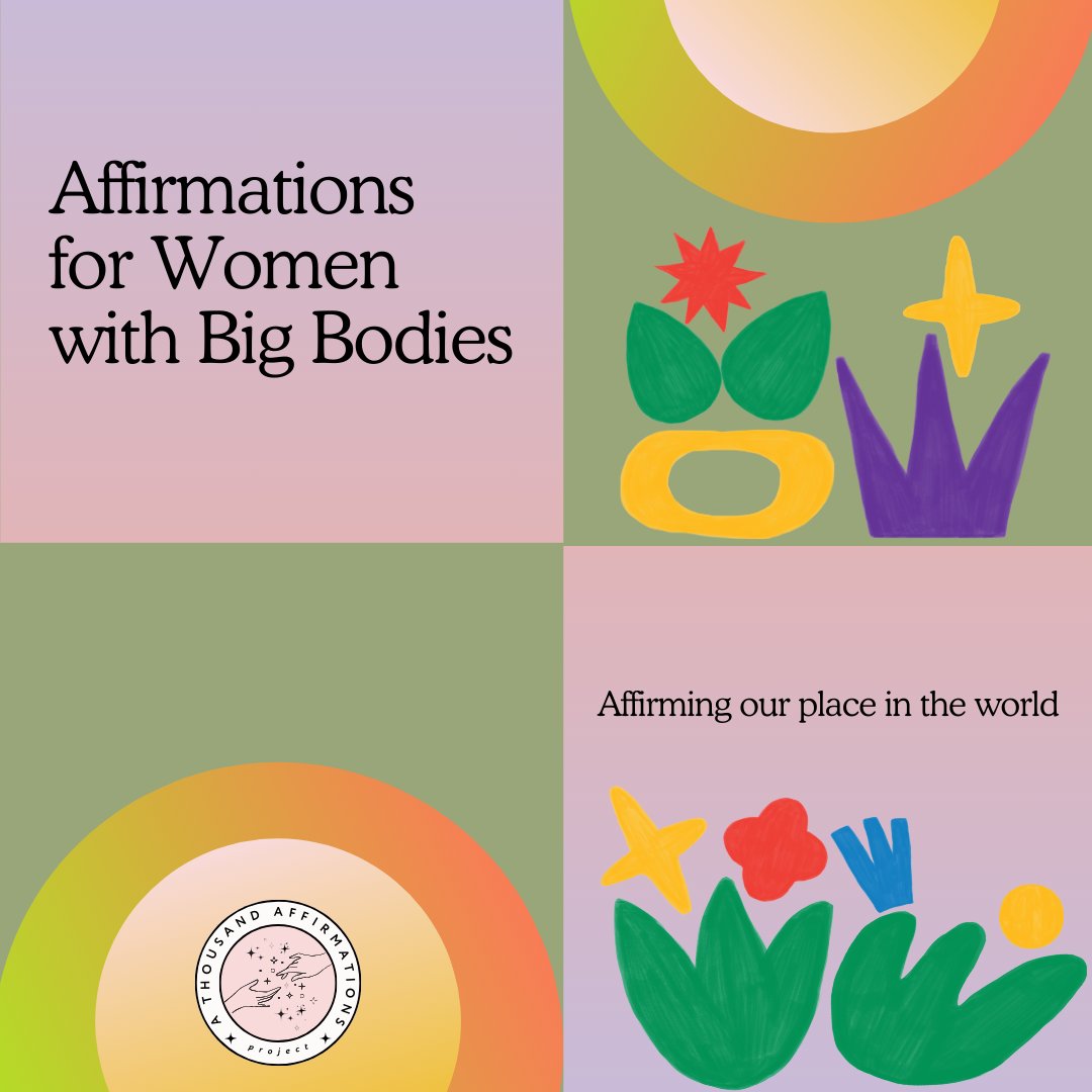 proj_affirm's tweet photo. The 2024 A Thousand Affirmations Project is for women with big bodies 🩷💛 My hope is that this practice can help reframe women's relationships with their bodies, and affirm our place in the world. Watch this space for the site! Up soon. 

#AThousandAffirmations #AffirmWomen https://t.co/kcVgvuANKb