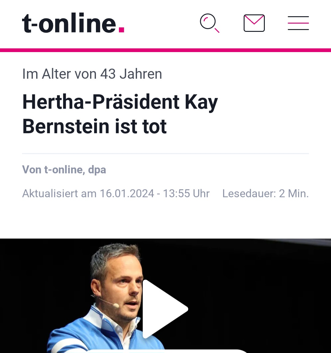 zukunft37's tweet image. Wenn jemand wie der Präsident von Hertha BSC, #KayBernstein, mit nur 43 Jahren so völlig #PloetzlichundUnerwartet stirbt, dann tauchen automatisch Fragen auf!
DAS ist nur allzu verständlich. 
Doch erstmal gilt nur:
Ruhe in Frieden, Kay Bernstein! 🌹✝️