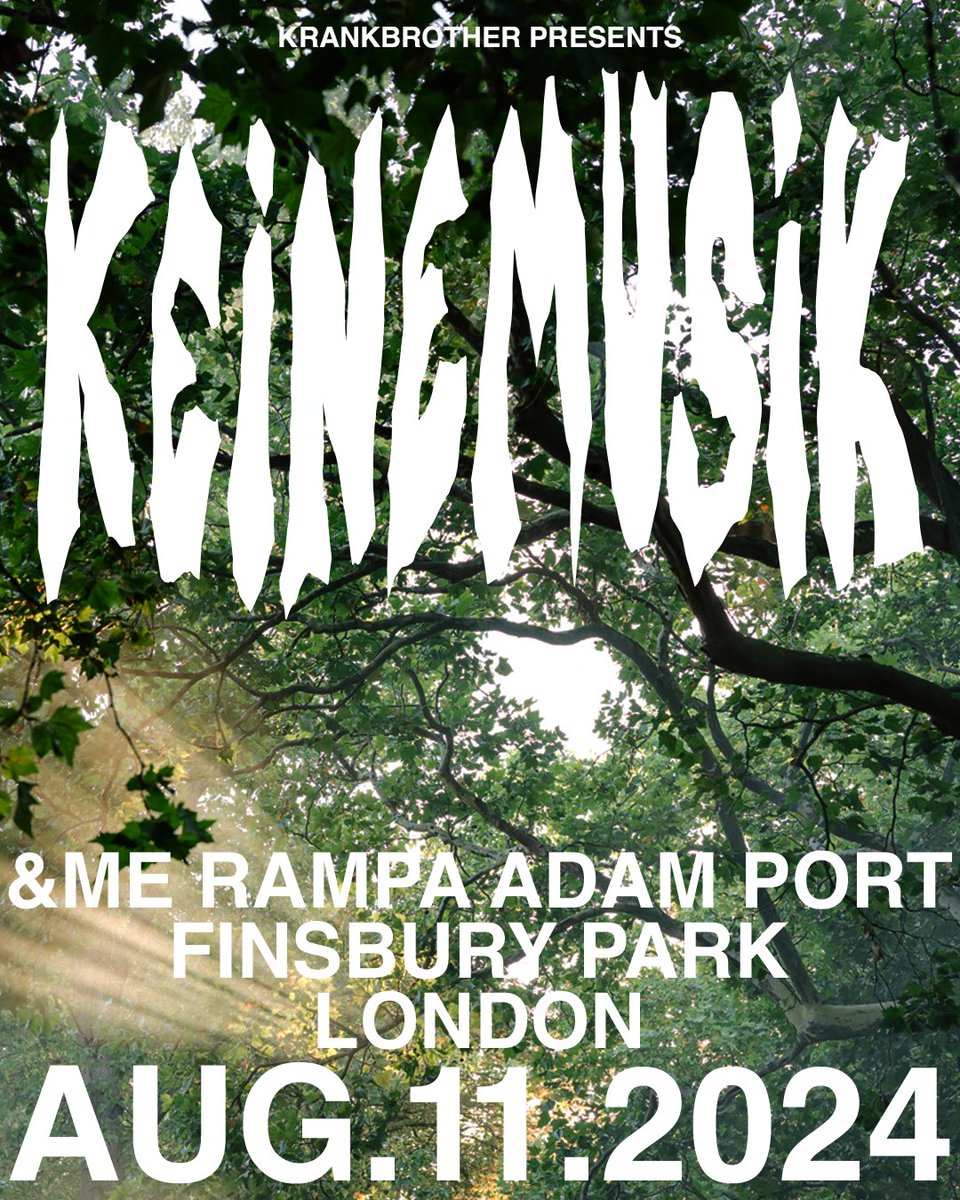 keinemusik's tweet photo. The Keinemusik Kloud takes over Finsbury Park, London, on August 11th for a one-day festival. Sign Up for Pre-Sale: https://t.co/UxOMM1xnUg https://t.co/8yTTP9qWWz