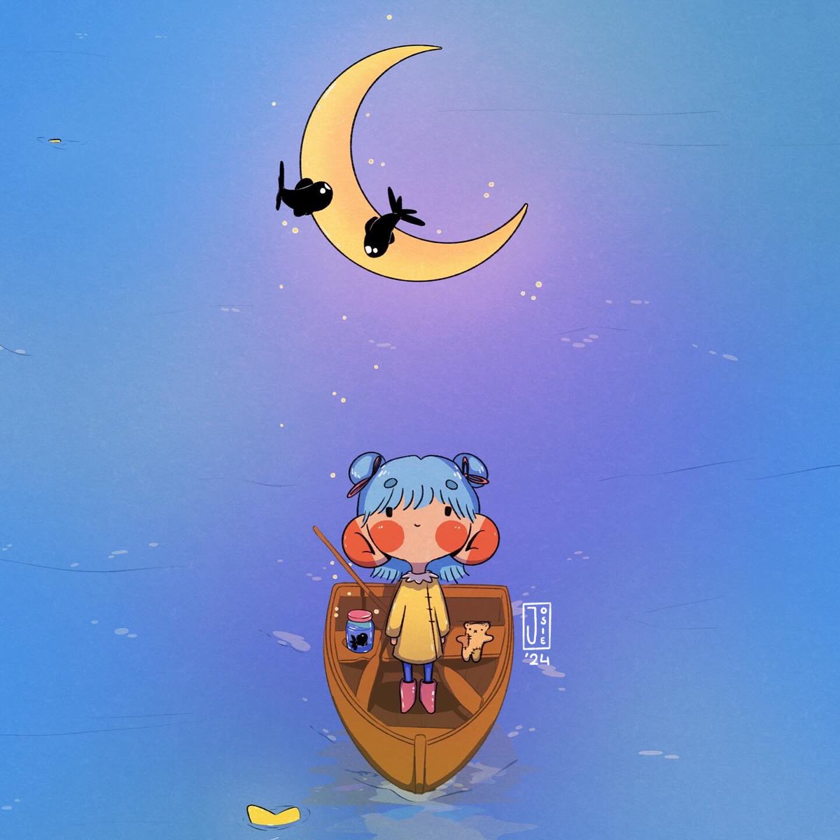 🩵✨Universe✨🩵 An illustration I made based on the prompt “Blue” ☺️ what should her name be? 🦋 #illustration #kidlitart